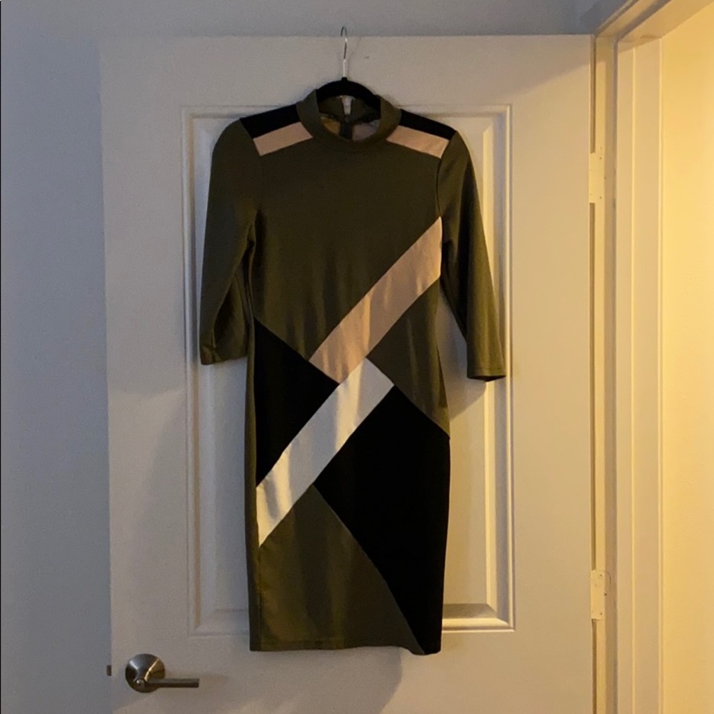 Green and tan dress
